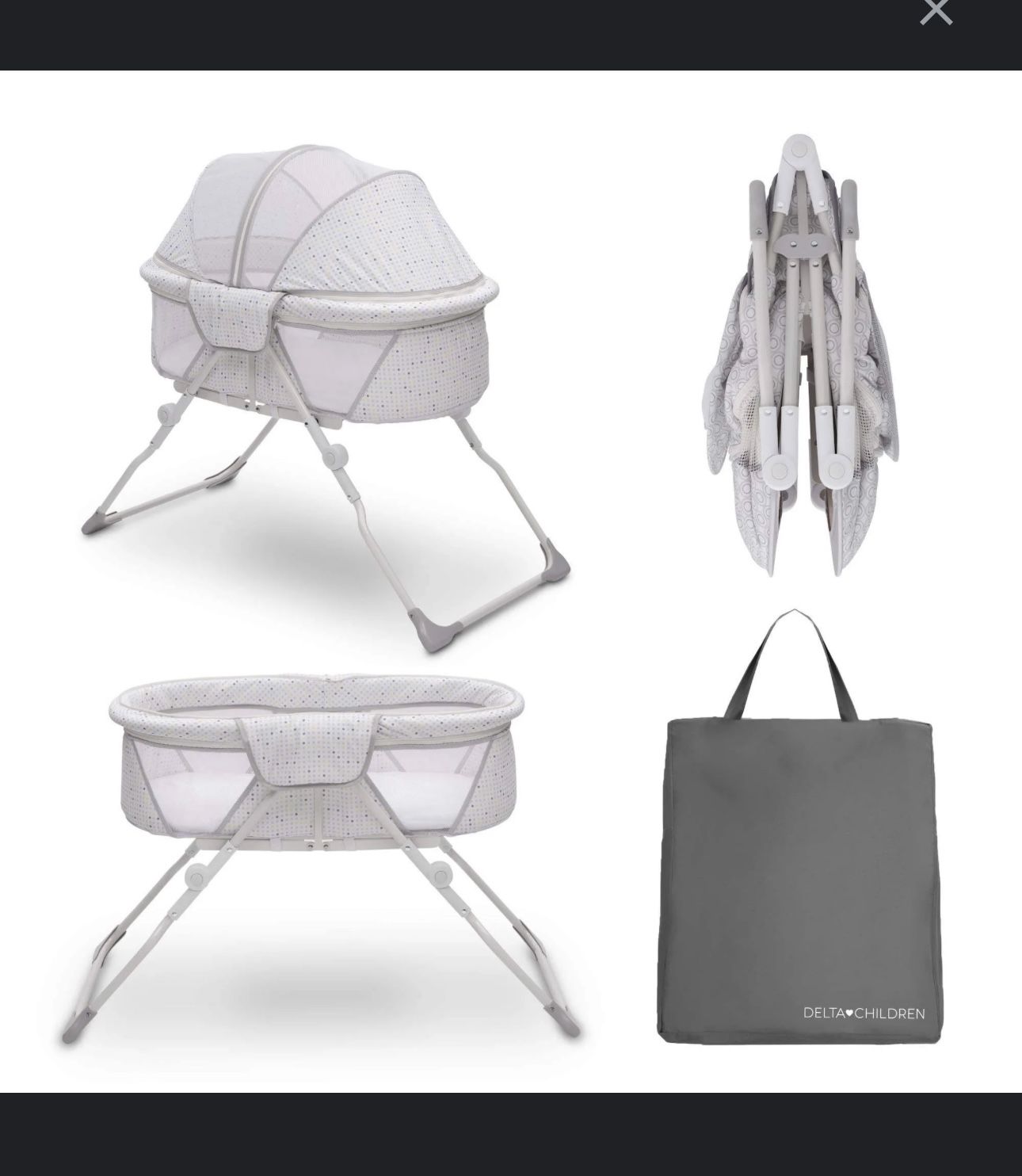 EZ Fold Ultra Compact Travel Bassinet - Mirage