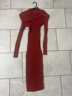 Pumpkin spice Ribbed Knit Bodycon Midi Dress