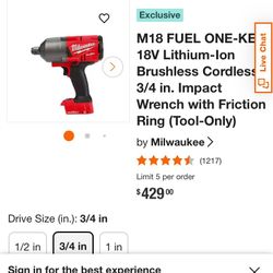 M18  Milwaukee 3/4 Impact Wrench 