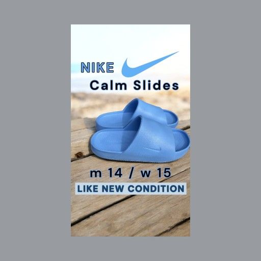 NIKE CALM
University Blue Slides
m 14 / w 15
Like New Condition