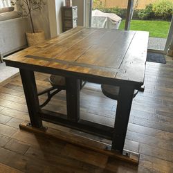 World Market Schoolhouse Table With Attached Chairs