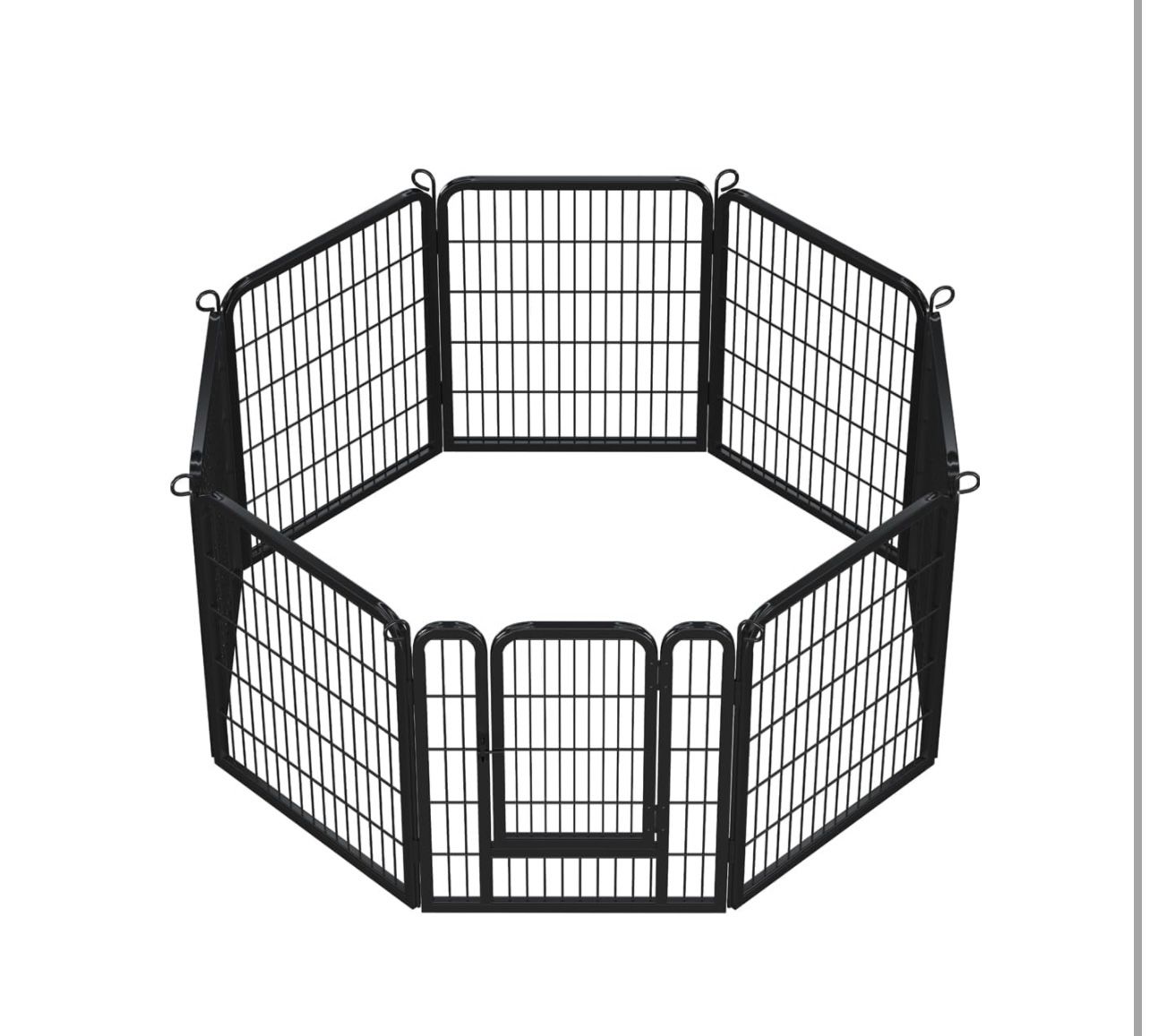 32in x 17ft Decorative Garden Fence Rustproof Folding Fencing Landscape Patio Flower Bed Animal Barrier Border for Dog Outdoor Fences Black