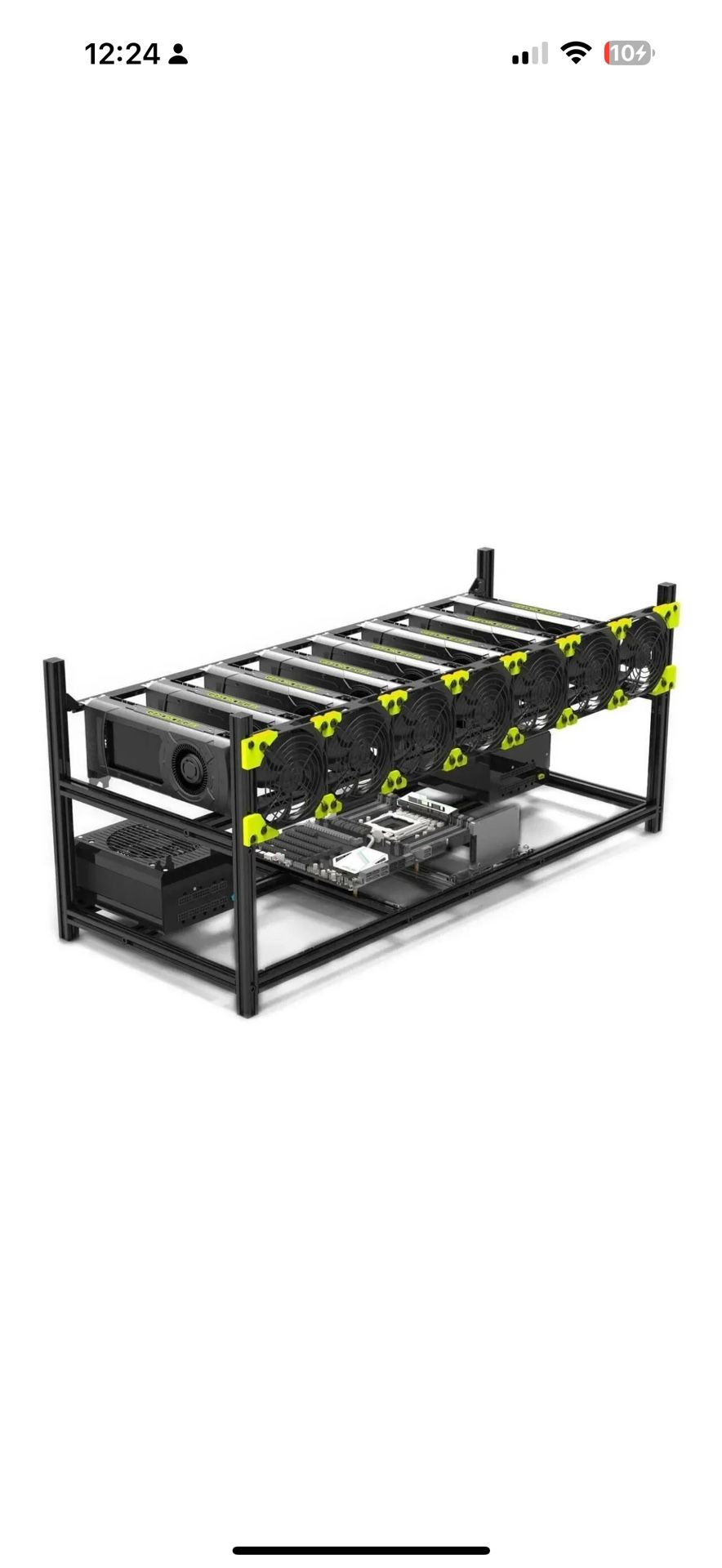 ASTARIN 8-BAY Stackable 8 GPU Mining Case Rig, Mounting Edition