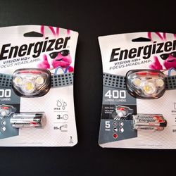 Energizer head lamps set of 2 brand new in the package flashlight jobsite headlamp