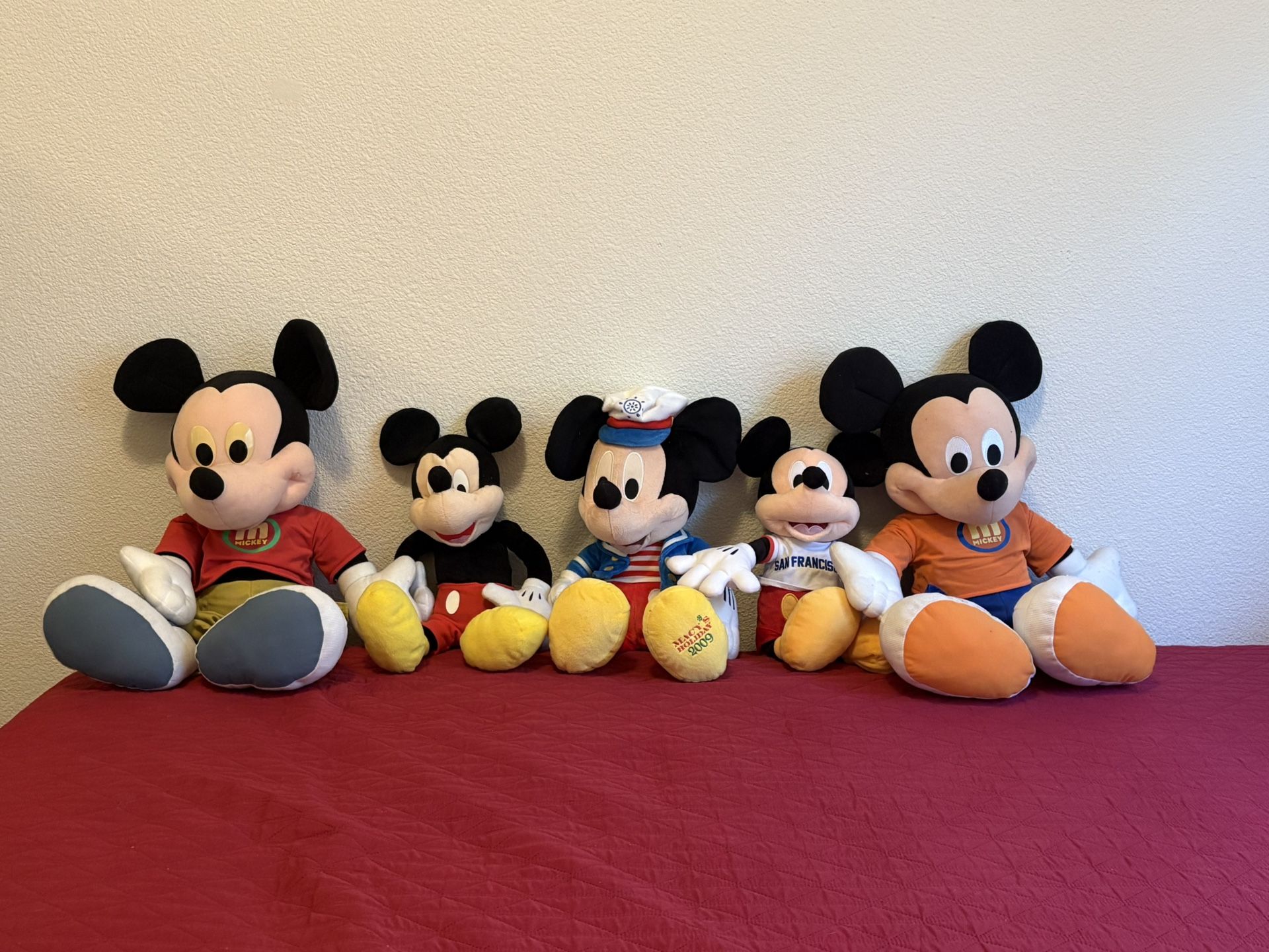 Mickey Mouse Stuffed Animals  Group Of 5