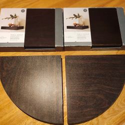 Espresso Floating/Corner Shelves (4 Total)