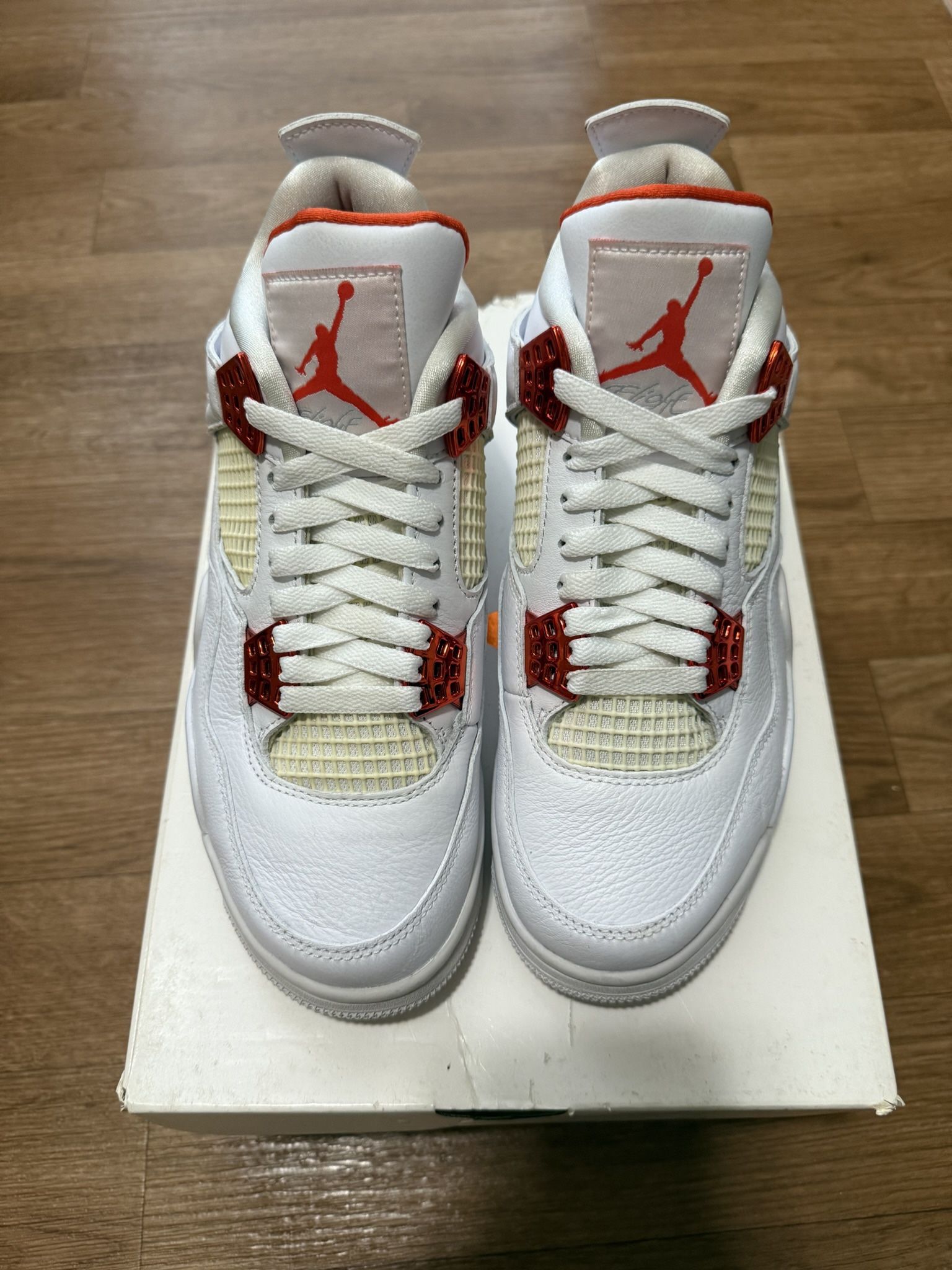 Size 7 - Air Jordan 4 Retro Orange Metallic (Pre Owned With Box)