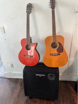 2 acustic guitar and amplifier all working condition