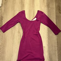 Purple Long Sleeve BodyCon Dress 