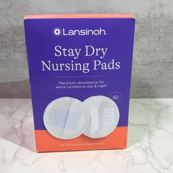 Lansinoh Stay Dry Nursing Pads – 60 Count (Individually Wrapped)