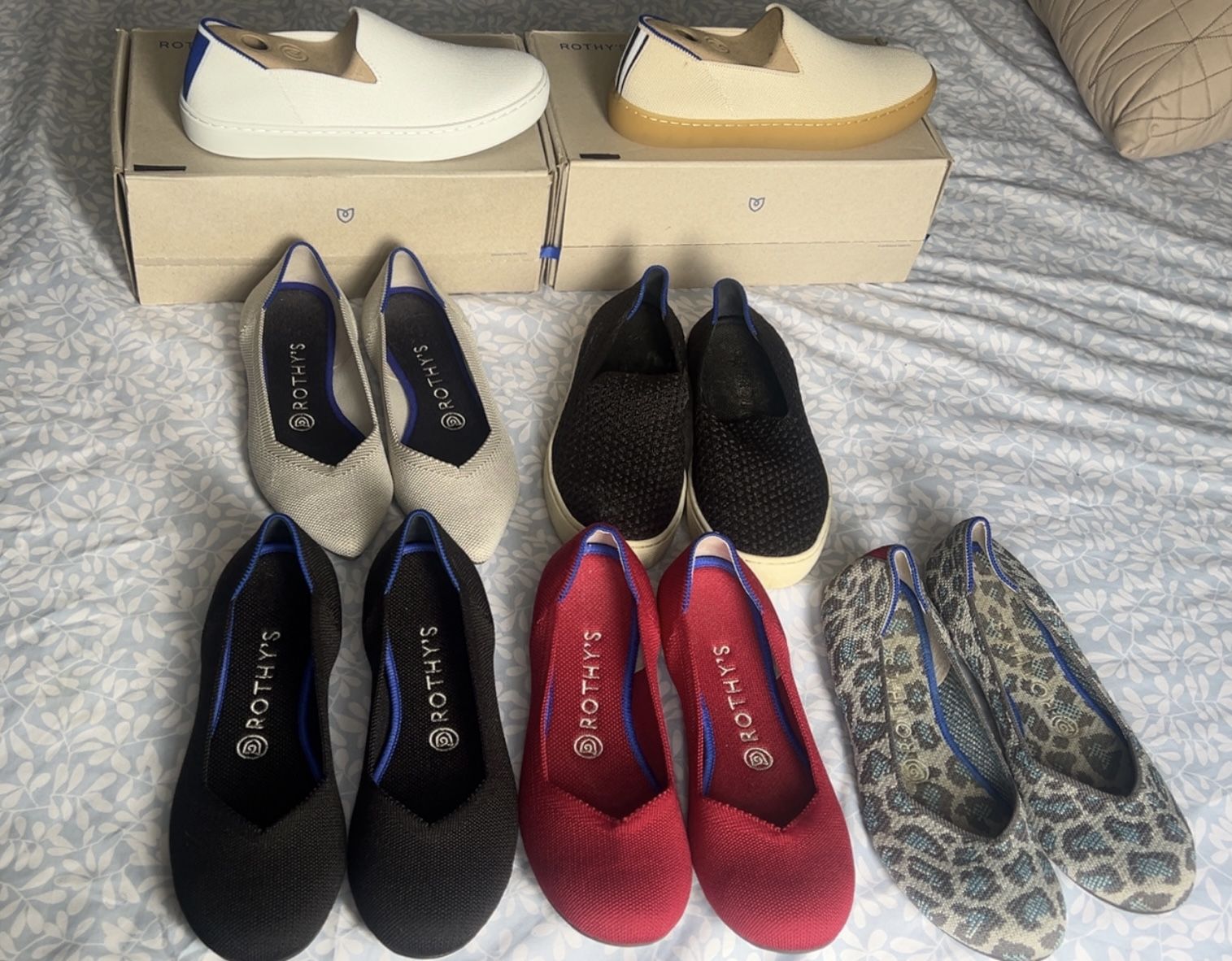 Rothy's women's shoes size 6, 6.5, 7, 7.5 and 8, new and used, different prices,