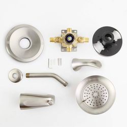 Tub Shower Faucet Set Valve Included with 6-Inch Shower Head and Tub Spout Single-Handle Tub and Shower Trim Kit