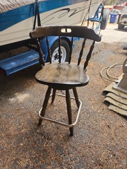 2 study wooden barstools