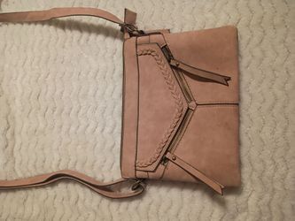 Blush Pink Suede Crossbody Bag