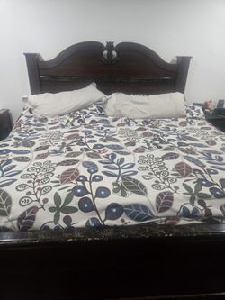 Dark Wood Queen/King Bed Frame