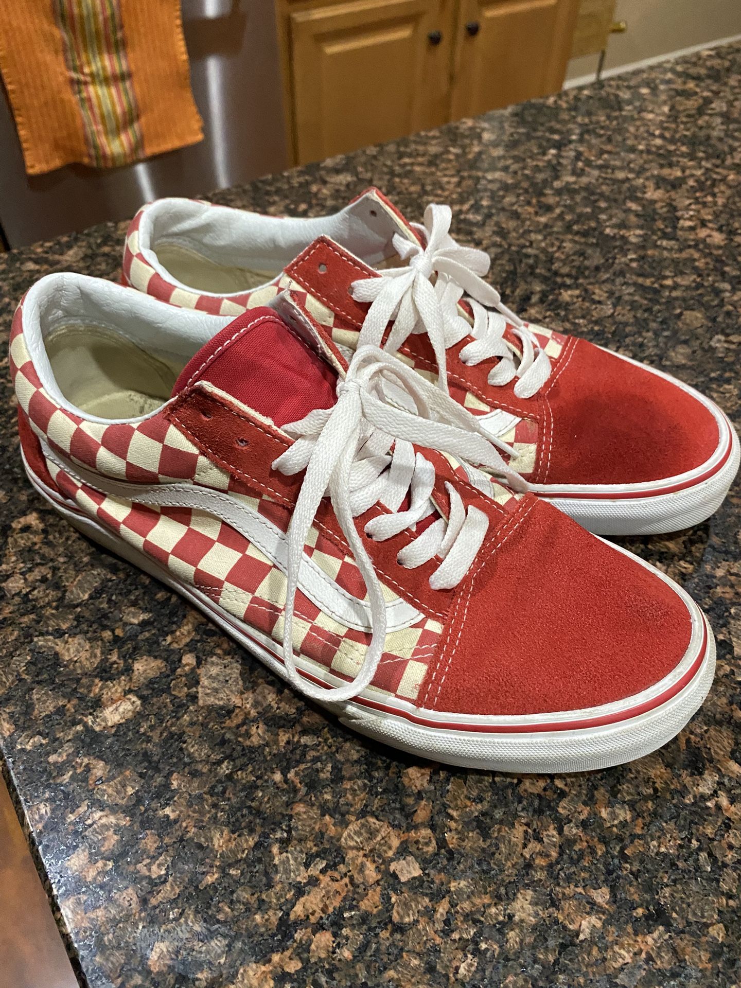 Vans Old School 9.5 Red Checkerboard