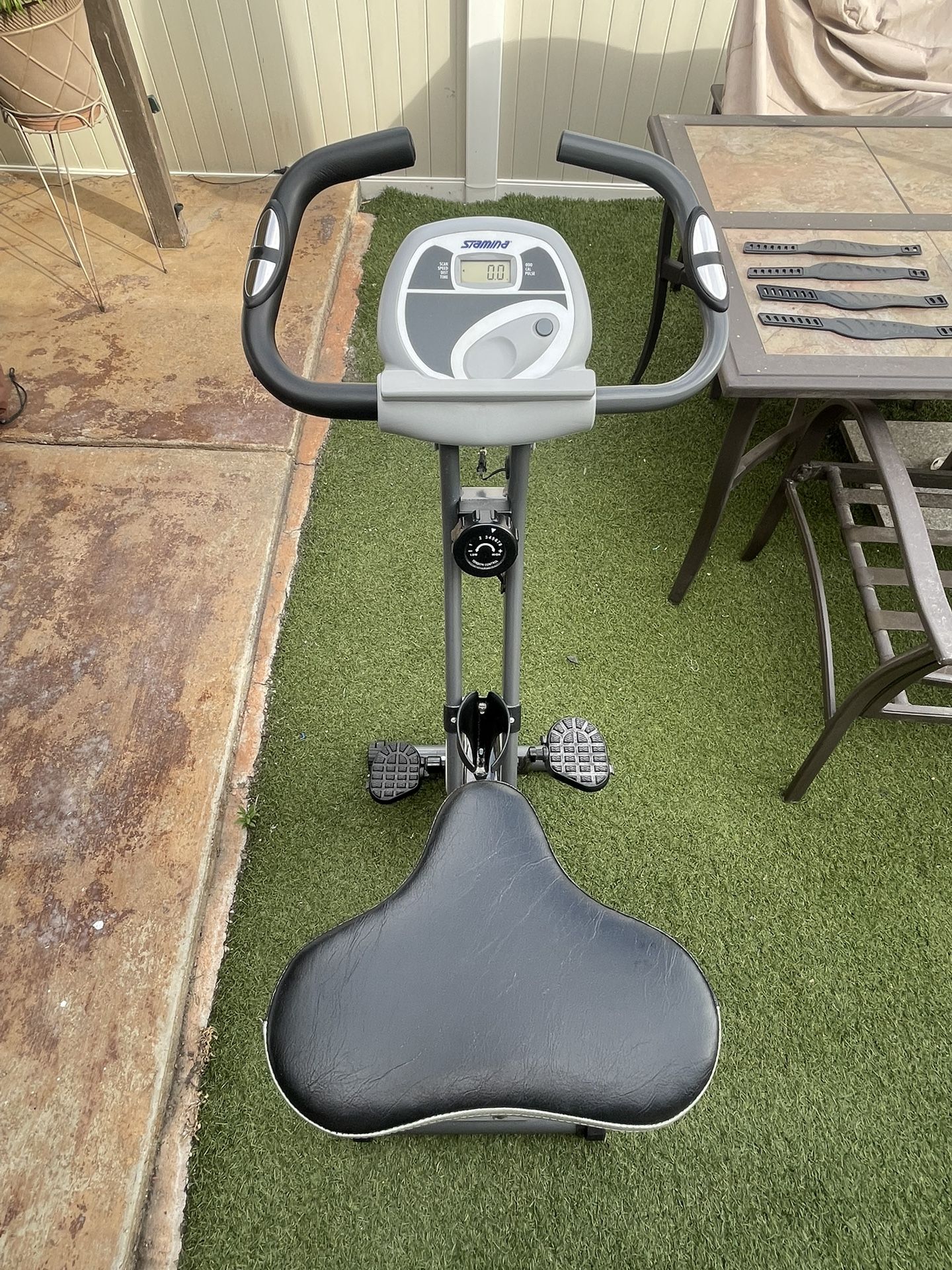 Stamina Cardio Folding Exercise Bike with Heart Rate Sensors and Extra