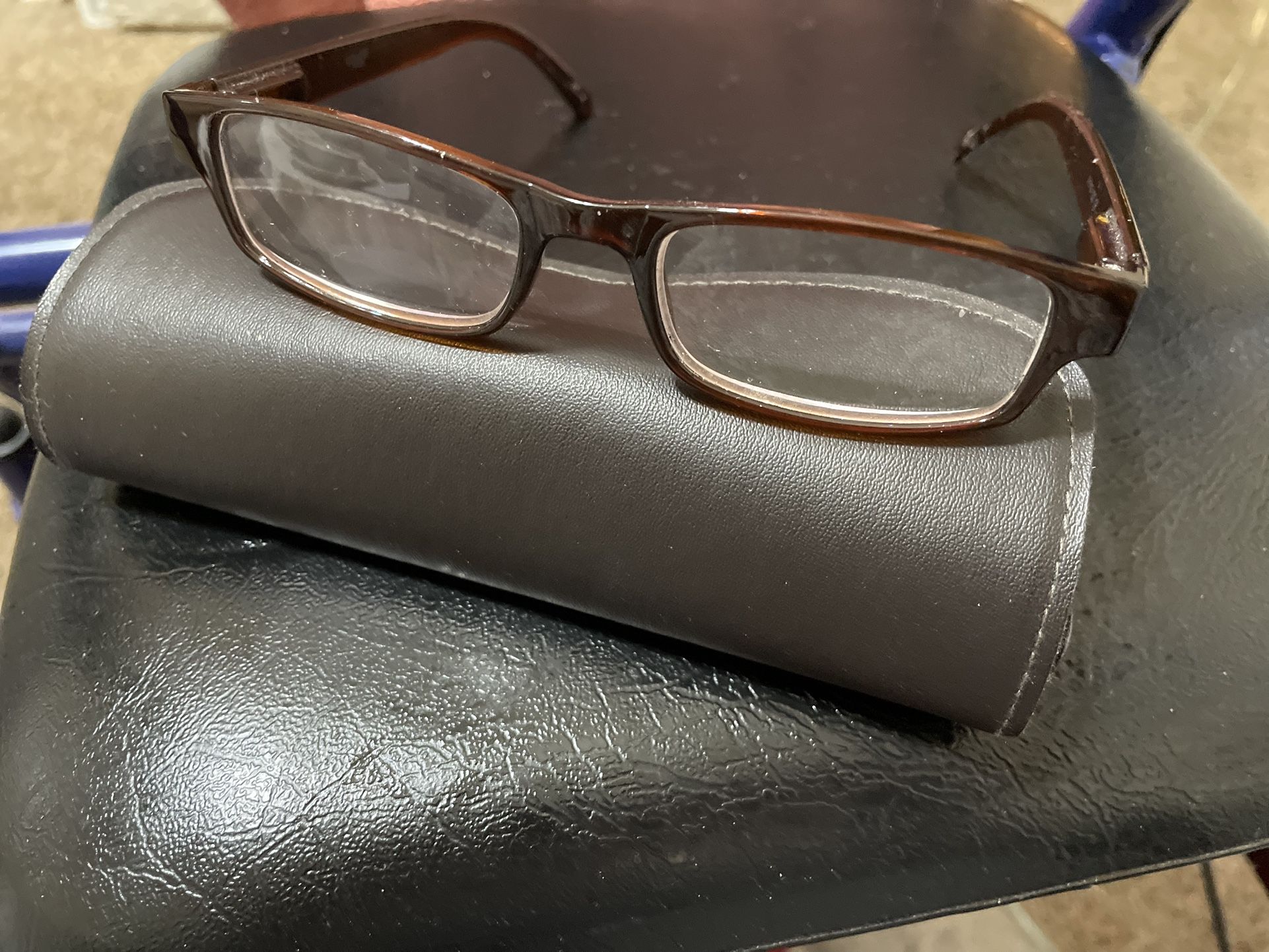 Readers rectangle plastic brown frame