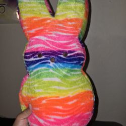 17" Tall Jumbo Rainbow Tie Dyed Peeps Bunny Plush