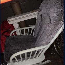 Glider Rocking Chair, White Wood