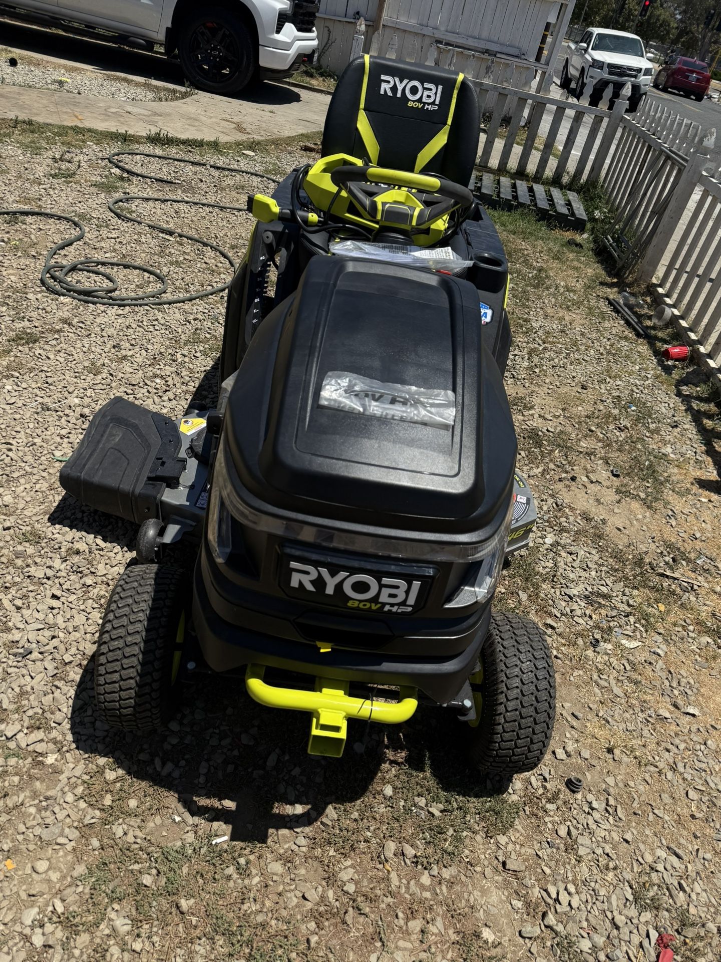 RYOBI 80V HP Brushless 46 in. Battery Electric Cordless Riding Lawn Tractor with (3) 80V 10Ah Batteries and Charger