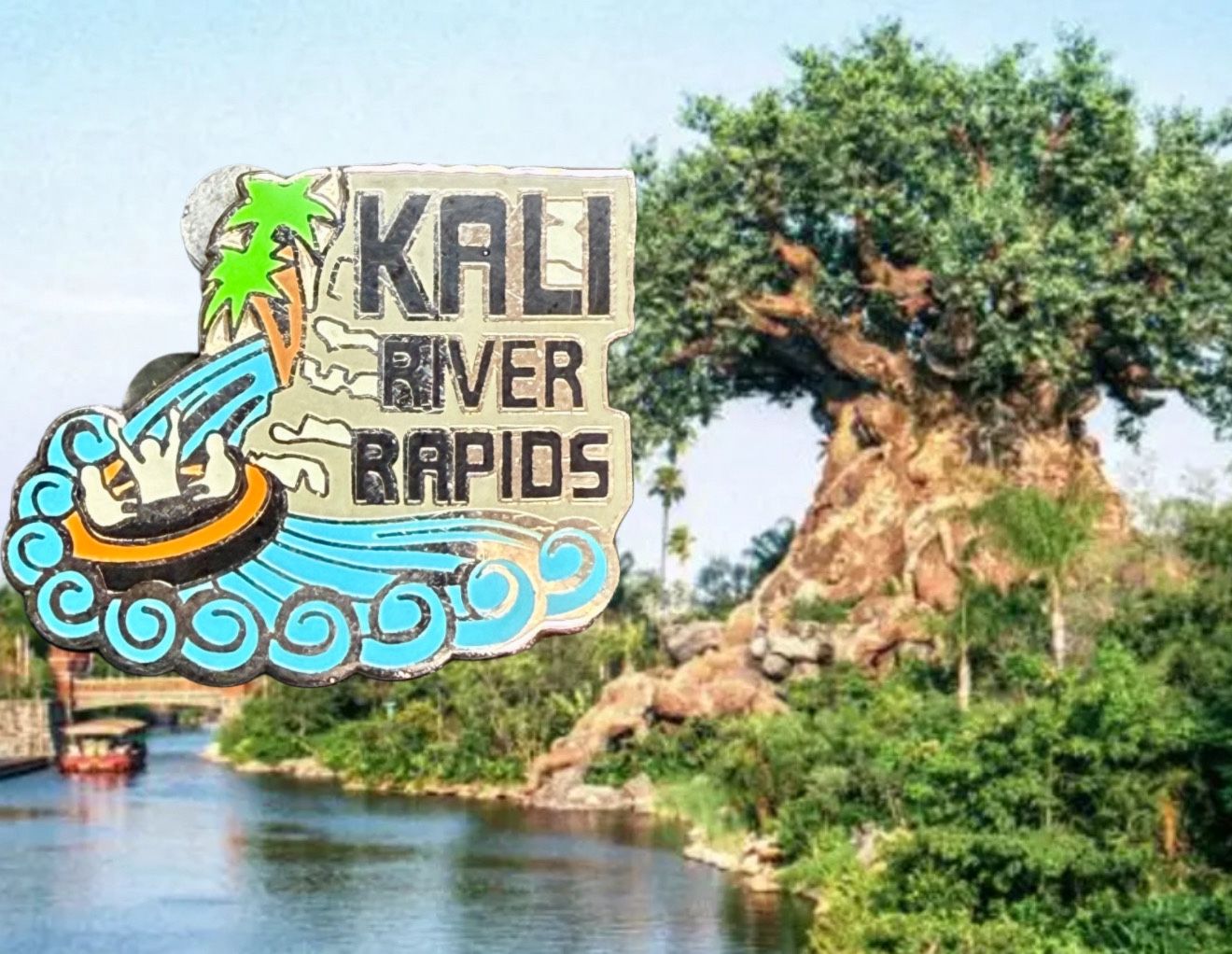Vintage 2000s Disney Animal Kingdom Kali River Rapids Pin, 1.25x0.75”