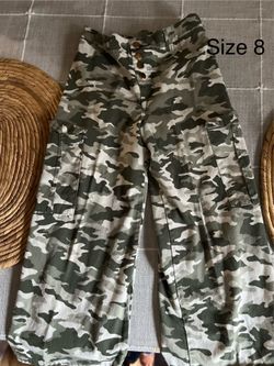 Girls army wide leg pants- size 8