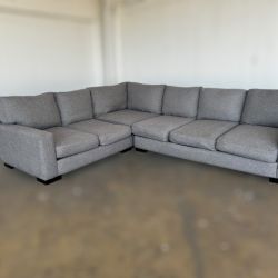 Free Delivery-Gray L shape sectional sofa couch