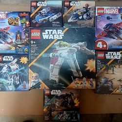 6 star wars sets and 2 avengers. $120 takes it all