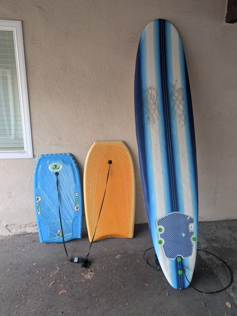 Surfboard and boogie boards