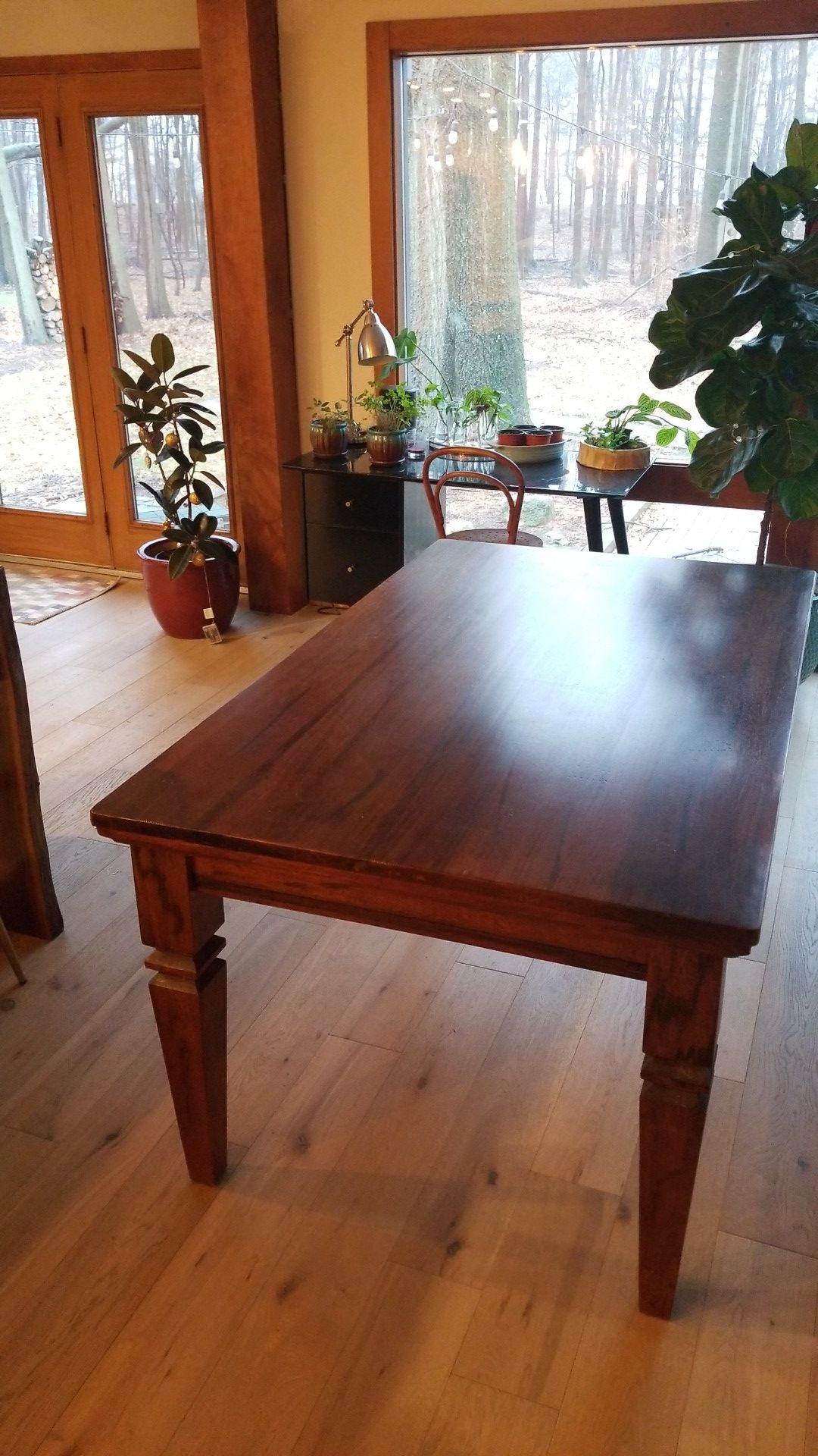 Solid wood dining table 62" x 48"