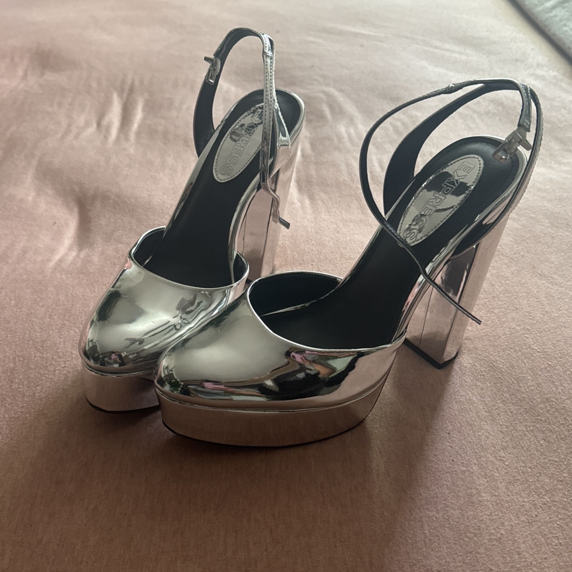 Metallic Silver EXPRESS Heels