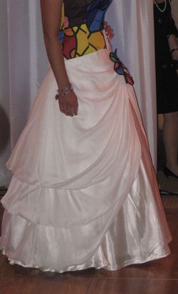 open lace back dress Scalloped Edge Cute Taffeta Ball Gown Party Petticoats