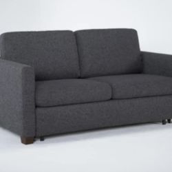 Cliff Grey Fabric 72" Queen Convertible Futon Foam Sleeper Sofa Bed | Track Arms