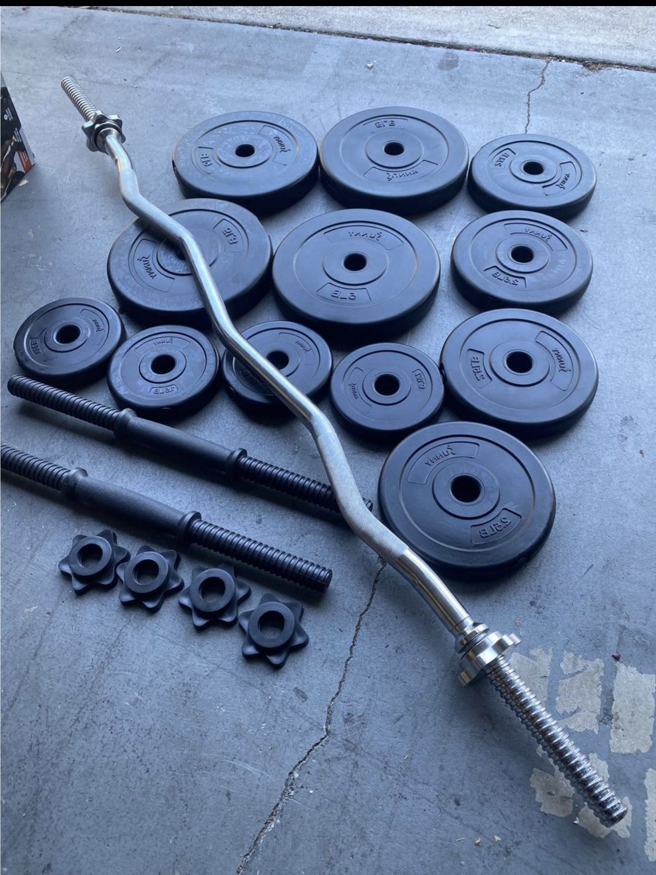 Dumbbells Weight And Curl Bar