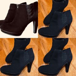 Unlisted By Kenneth Cole Black black suede high-heel platform Ankle Booties 7