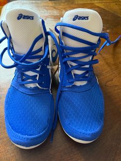 Asics Blue High-Top Wrestling Shoes