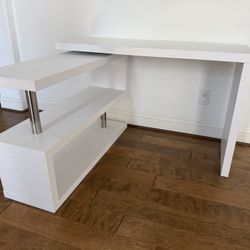 Modern Rotating L-Shaped Desk / Workstation – White