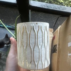 Handcrafted Ceramic Vase / Candle Holder – Textured Design