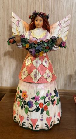 2002 Jim Shore Angel Figurine with Floral Garland