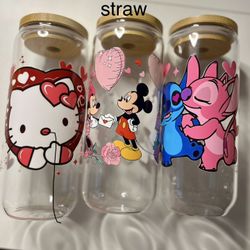 Glass Drinking CupWith Glass Straw