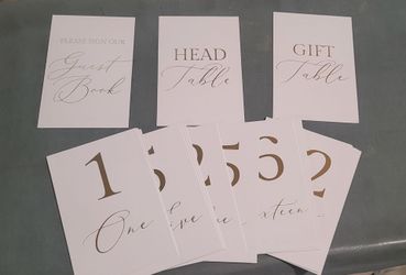Wedding Table Numbers