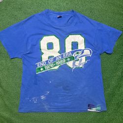 Vintage Distressed Seattle Seahawks Steve Largent Shirt X-Large