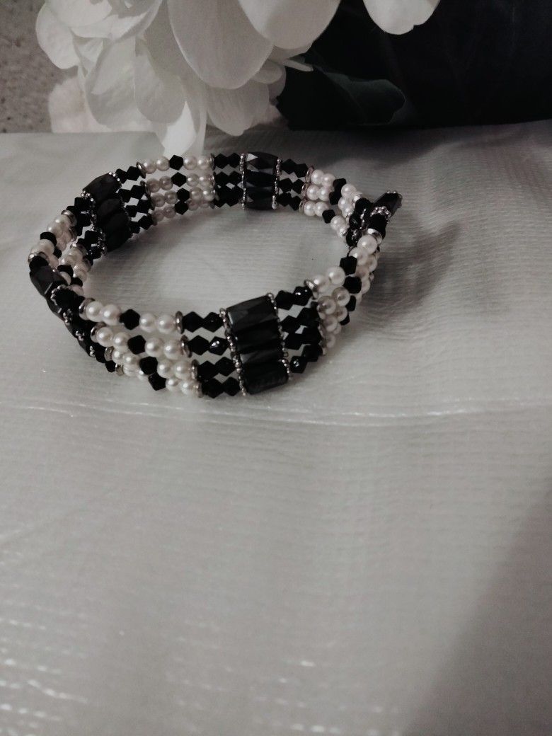 Beautiful Magnetic Hematite 36” Rope Choker Bracelet Anklet Versatile Beauty