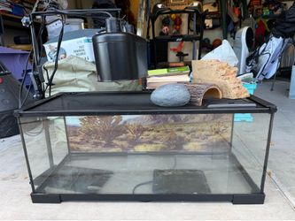 20 gallon Tank, Heat Lamp, Heat Pad