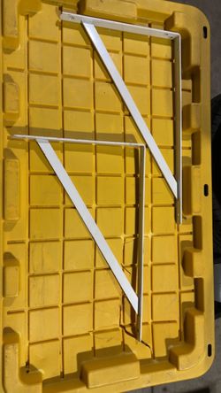 White Metal Shelf Brackets Set of 2