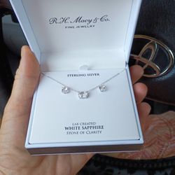 Sterling Silver Necklace& Earrings 