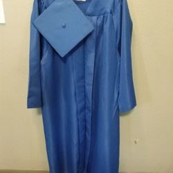 Blue Graduation Gown & Cap