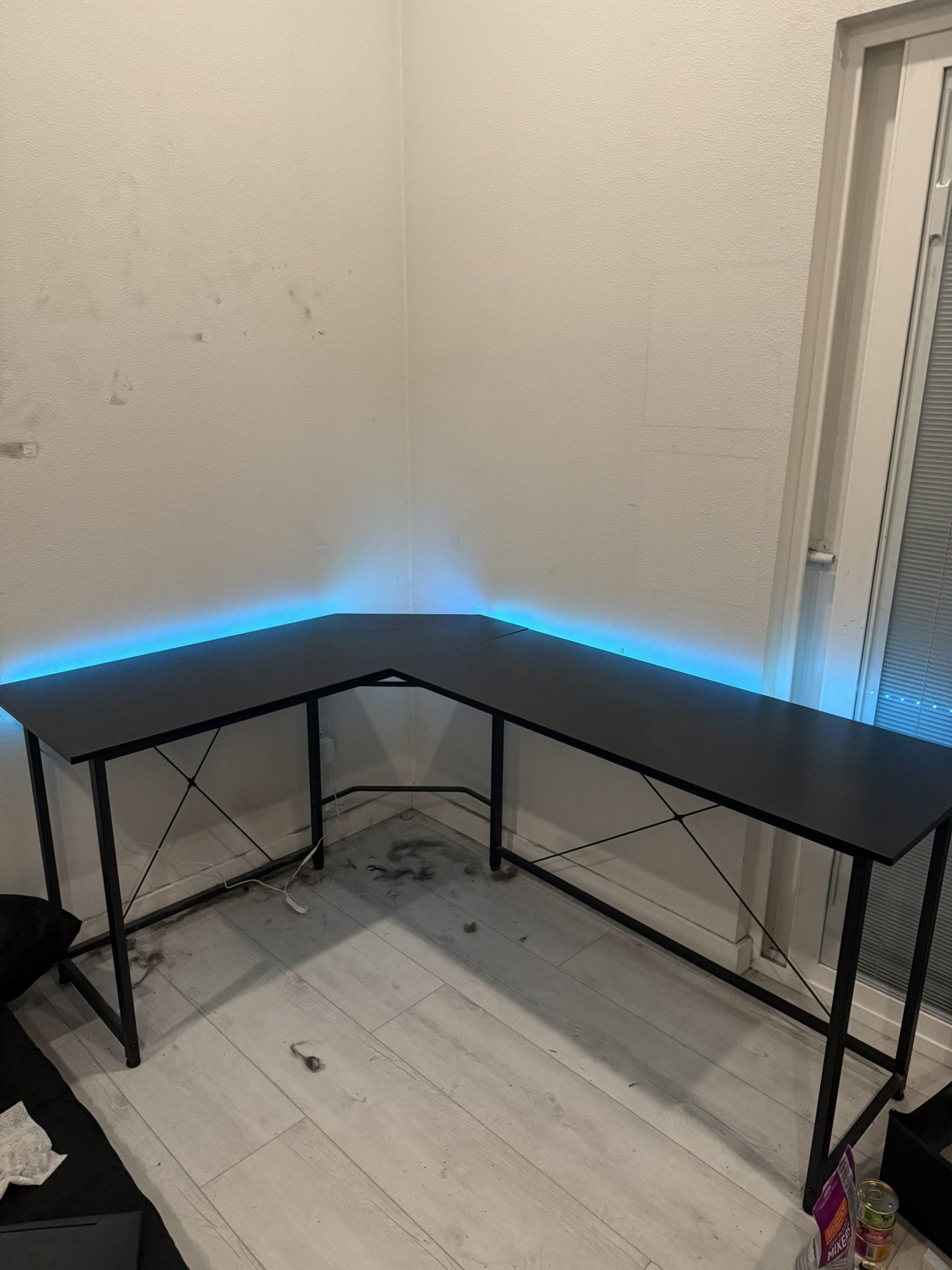 L Shaped Desk With Govee LED Strip