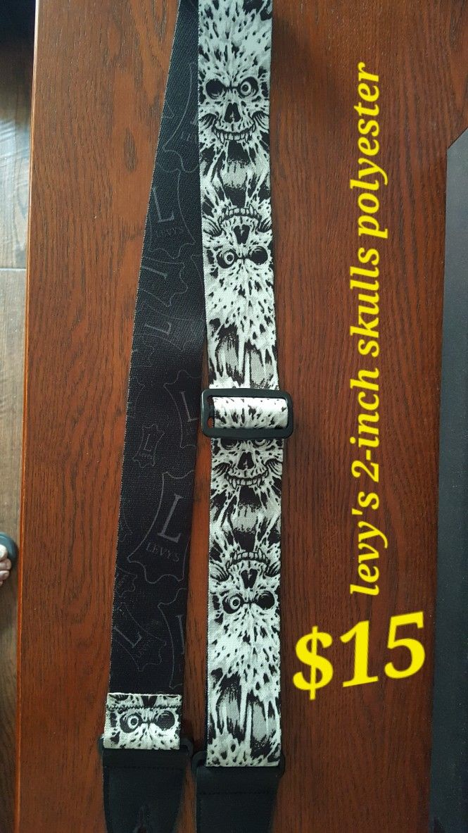 LEVY'S 2-inch  "SKULLS" Polyester Guitar Strap